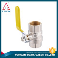 TMOK brand male female BSP/NPT cw617n ball valve for gas nickel plated PN25 medium pressure CE hydraulic full port control valv